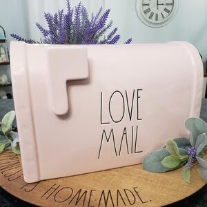 NEW Rae Dunn Pink Love Mail Box Valentine’s Day Home Decor Ceramic